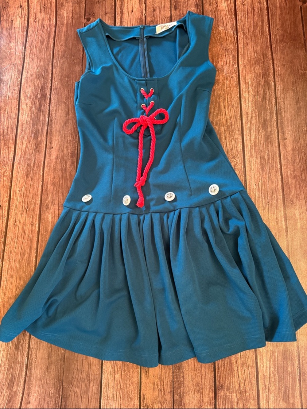 Tatyana Turquoise Sleeveless Sailor Dress Sz M